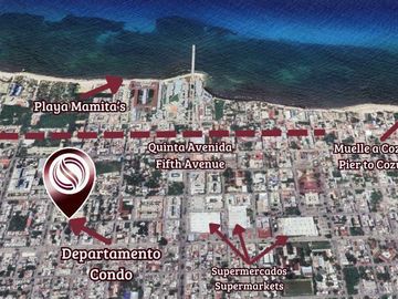 Apartamento a pasos de la Quinta Avenida, rooftop, en venta Playa del Carmen.