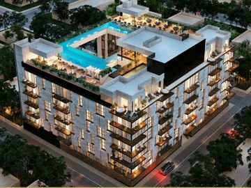 Apartamento a pasos de la Quinta Avenida, rooftop, en venta Playa del Carmen.