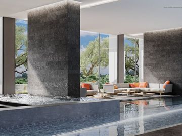 Departamento con family room, bosque privado de 10,000 m2, pozo de agua, muro de