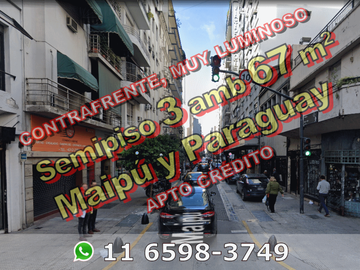NUEVO PRECIO - Departamento (semipiso) en Venta en Retiro 3 ambientes 67 m2 al contrafrente - Maipú 800