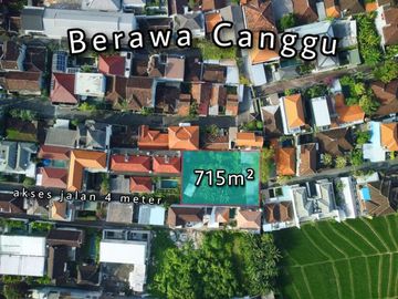 Tanah Siap Bangun 715m2 di Berawa Lingkungan Villa