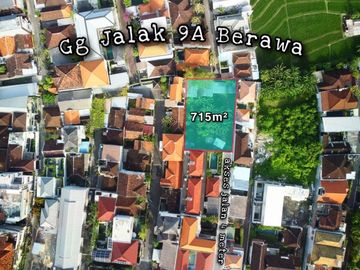 Tanah Siap Bangun 715m2 di Berawa Lingkungan Villa