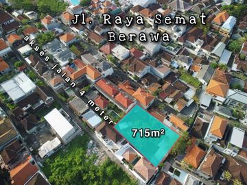 Tanah Siap Bangun 715m2 di Berawa Lingkungan Villa