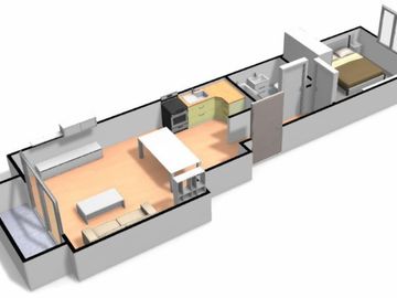 Departamento de 2 ambientes en pozo