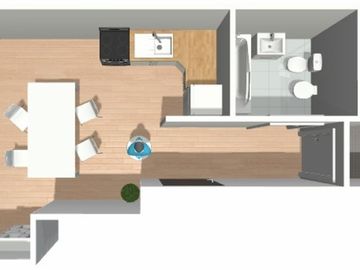 Departamento de 2 ambientes en pozo