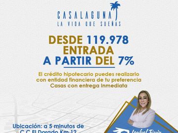 Venta de Casa Modelo Marina en Urb. Casa Laguna, Samborondon, cerca de Plaza Lagos, C.C. Dorado.