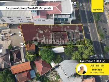 Lahan Komersil Luas 1389M2 di Jalan Utama Margonda Raya Cocok untuk Usaha