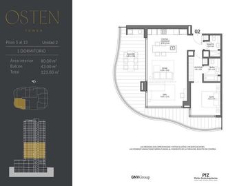 Osten Tower Puerto Madero - 1 Dormitorio más DEN con balcón terraza y parrilla