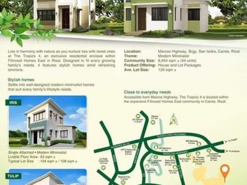 House and Lot for Sale Near SM Masinag, LRT Santolan Marcos highway