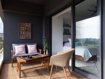 Departamento en edificio sustentable, con vista al mar, campo de golf