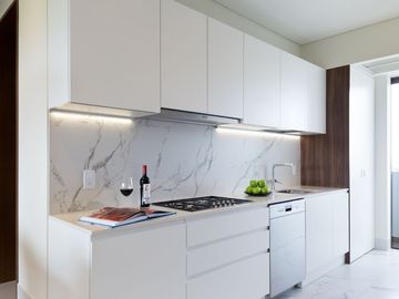 Departamento en edificio sustentable, con vista al mar, campo de golf