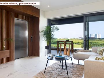 Departamento en edificio sustentable, con vista al mar, campo de golf