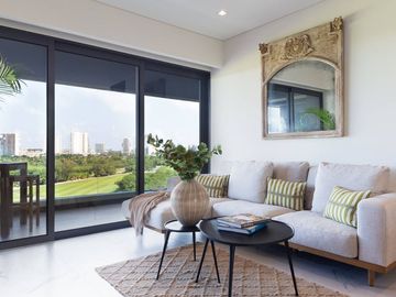 Departamento en edificio sustentable, con vista al mar, campo de golf
