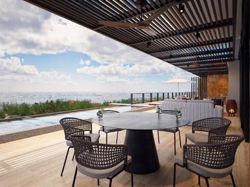 Departamento, vista al mar, con alberca y jacuzzi privado, club de playa, campo