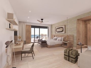 Departamento, vista al mar, con alberca y jacuzzi privado, club de playa, campo