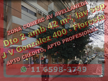 Departamento en Venta en Floresta 2 ambientes 42m2 – Joaquin V Gonzalez 400