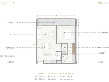 Departamento (Alton)  en Venta en Elevate en Temozón Norte