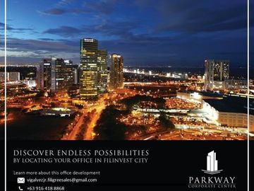 100++SQM Office space for sale in Filinvest City Alabang Parkway Corporate Center