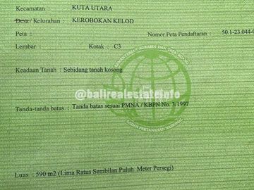 Dijual! Sebidang Tanah di Kerobokan Kelod Dekat Ke Seminyak