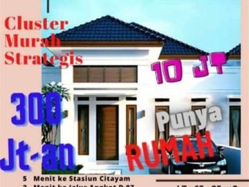 Rumah Baru 1 Lnt, LT 63 m&sup2;, Rp 395 Juta, di Cipayung, Depok.