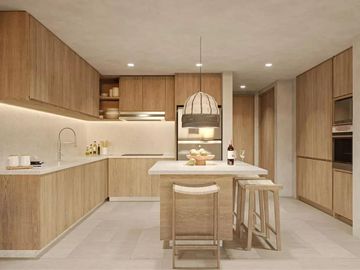 Departamento con jardin, alberca infinity vista al mar, spa, parque para perros,