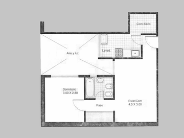 Departamento en Venta en Balvanera 2 ambientes 40 m2 lateral luminoso – Pichincha 100