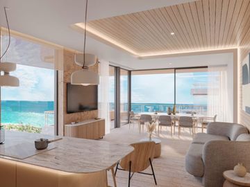 Estudio con acceso a la playa, terraza, tina, alberca y  Area de Coworking