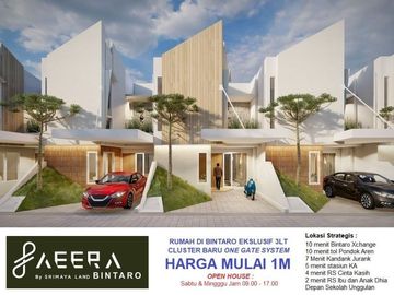 PERTAMA di Bintaro Jakarta Selatan Rumah Rooftop 3LT Cashback 100 Juta
