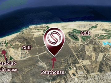 Penthouse en campo de golf, casa club y acceso al mar, en venta Cabo San Lucas.
