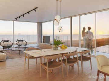 Luminoso apartamento 2 dormitorios con amplia terraza en primera línea del mar en Punta del  Este, Playa Mansa parada 39