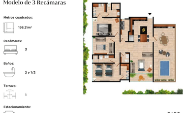 Departamento en VENTA en Primaselva en Casa Faisan (3R) en Cabo Norte, Mérida