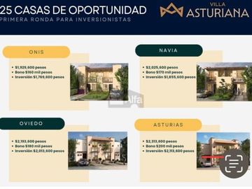 Casa en Venta en Frac. Villa Asturiana, León. Gto a 700mt del puente del Milenio Modelo ONIS, al Sur