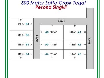 Kavling Standar Perumahan: Barat Lotte Grosir Tegal, SHM Per-Unit