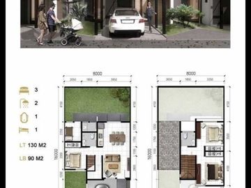 Rumah cantik 1 m an di mampang depok