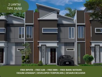 2 Lantai Rumah KPR Cicilan FLAT 2KT Tipe 34/60