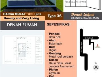 Grand Surya Kalasan 420 jt siap bangun sanggrahan sleman yogyakarta