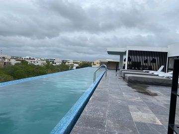 Departamento amueblado, PRECIO REDUCIDO, pool bar, alberca infinity, gimnasio