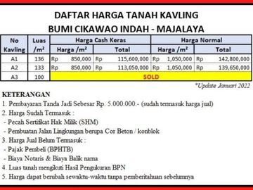 Tanah Bandung Majalaya 15 Menit ke Alun Alun SHM 850 rban/m