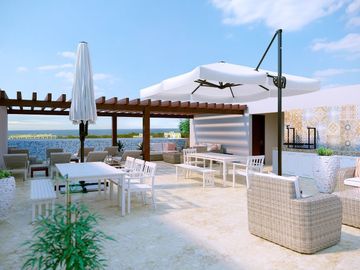 Penthouse  con amenidades:alberca, area de asador y gimnasio