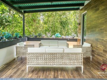 Villa con alberca, doble altura, vistas verdes venta Senderos de Ciudad Mayakoba