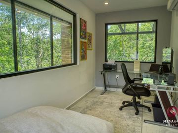 Villa con alberca, doble altura, vistas verdes venta Senderos de Ciudad Mayakoba