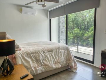 Villa con alberca, doble altura, vistas verdes venta Senderos de Ciudad Mayakoba