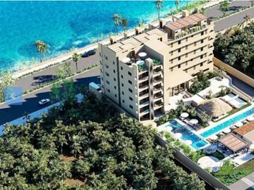 Apartamento frente al mar con rooftop y alberca privada, venta en Cozumel