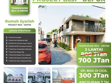 Townhouse syariah 2 lantai dekat dengan Jl Raya Margonda Depok