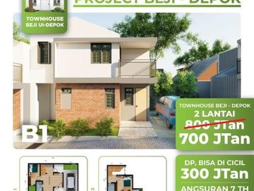 Townhouse syariah 2 lantai dekat dengan Jl Raya Margonda Depok