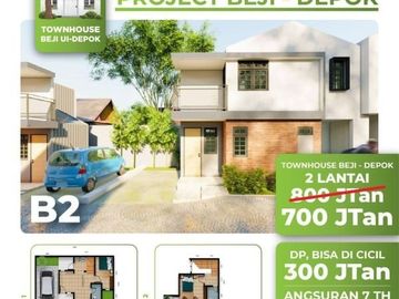 Townhouse syariah 2 lantai dekat dengan Jl Raya Margonda Depok