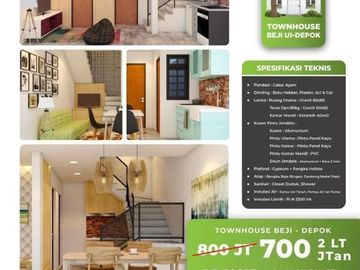 Townhouse syariah 2 lantai dekat dengan Jl Raya Margonda Depok