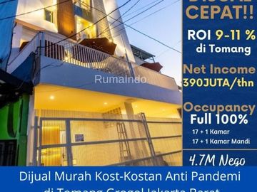 Dijual Murah Kost-Kostan Anti Pandemi di Tomang Grogol Jakarta Barat