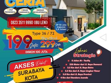 Paling Di Cari, WA 0823-3511-----, Rumah Dekat Bandara Juanda Sidoarjo Hanya 100 Juta-an