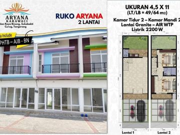 Ruko Aryana Siap Pakai 2 Lantai di Karawaci
